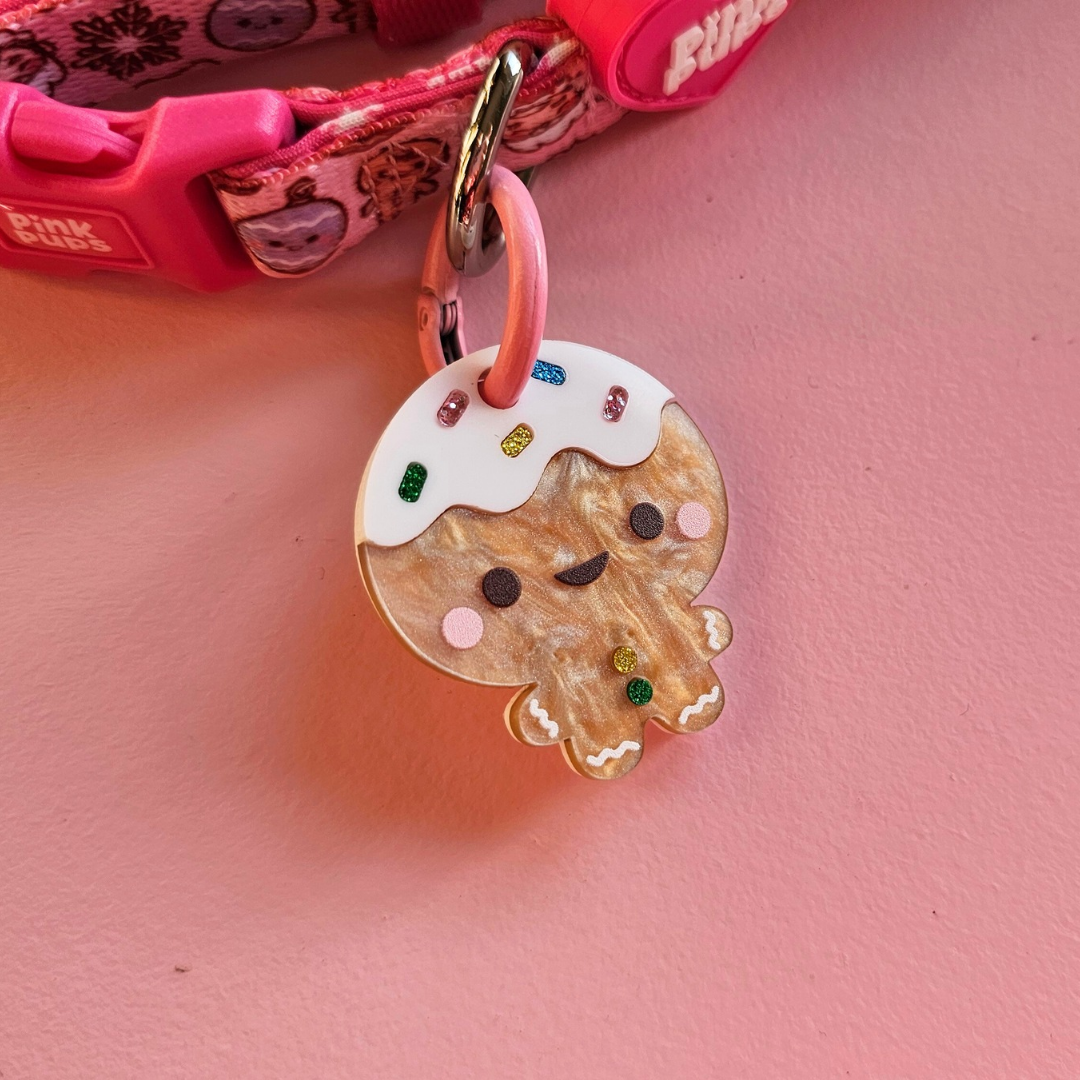 Gingerbread Man Pet ID Tag