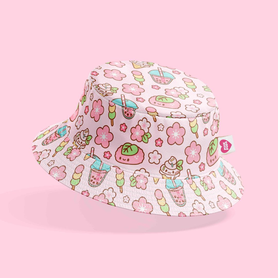 Reversible Cherry Blossom Bucket Hat