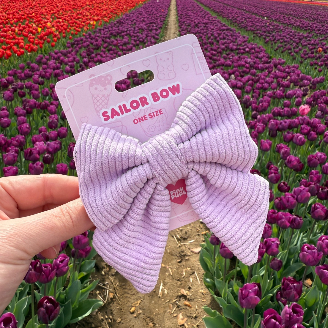 Lavender Corduroy Sailor Bow Tie