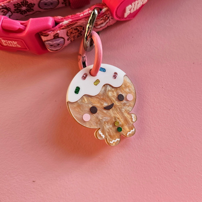 Gingerbread Man Pet ID Tag
