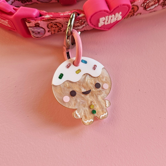 Gingerbread Man Pet ID Tag