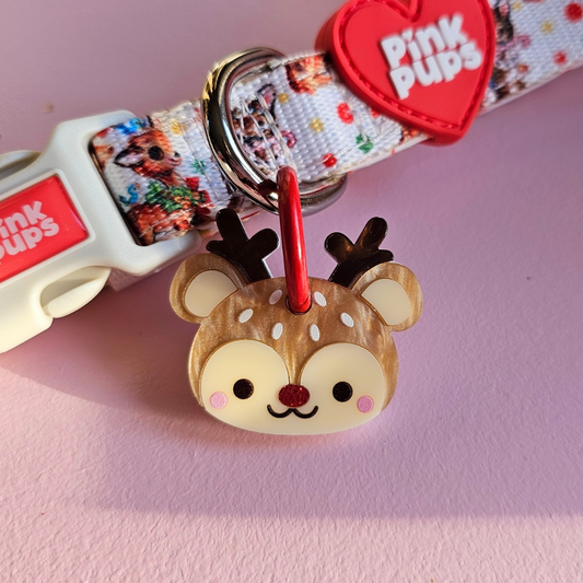 Rudolph Reindeer Pet ID Tag