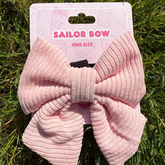 Blush Corduroy Sailor Bow Tie