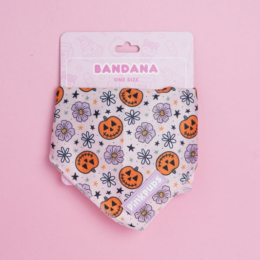 Pumpkins and Petals Halloween Bandana