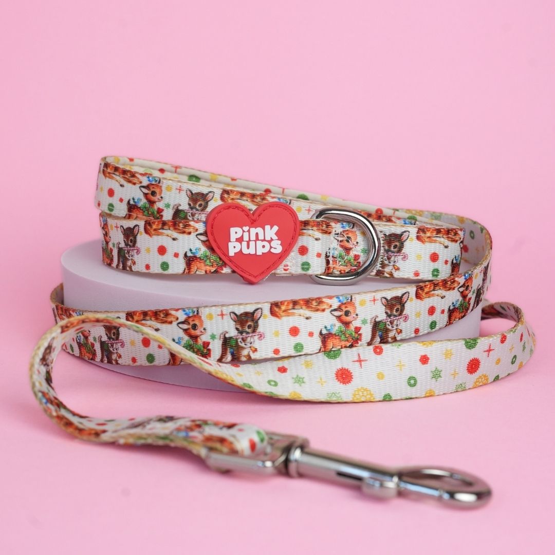 Retro Rudolph Christmas Dog Lead