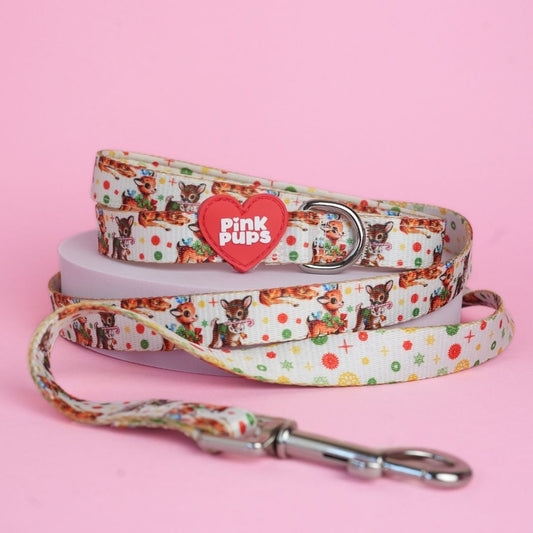 Retro Rudolph Christmas Dog Lead