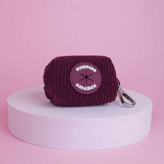 Plum Corduroy Poo Bag Holder