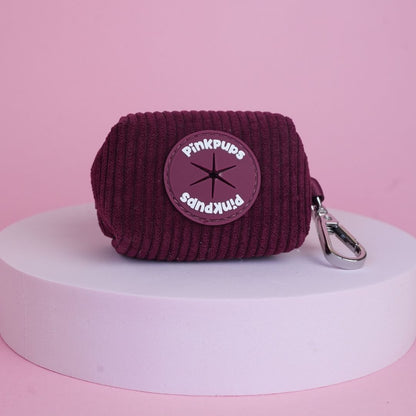 Plum Corduroy Poo Bag Holder