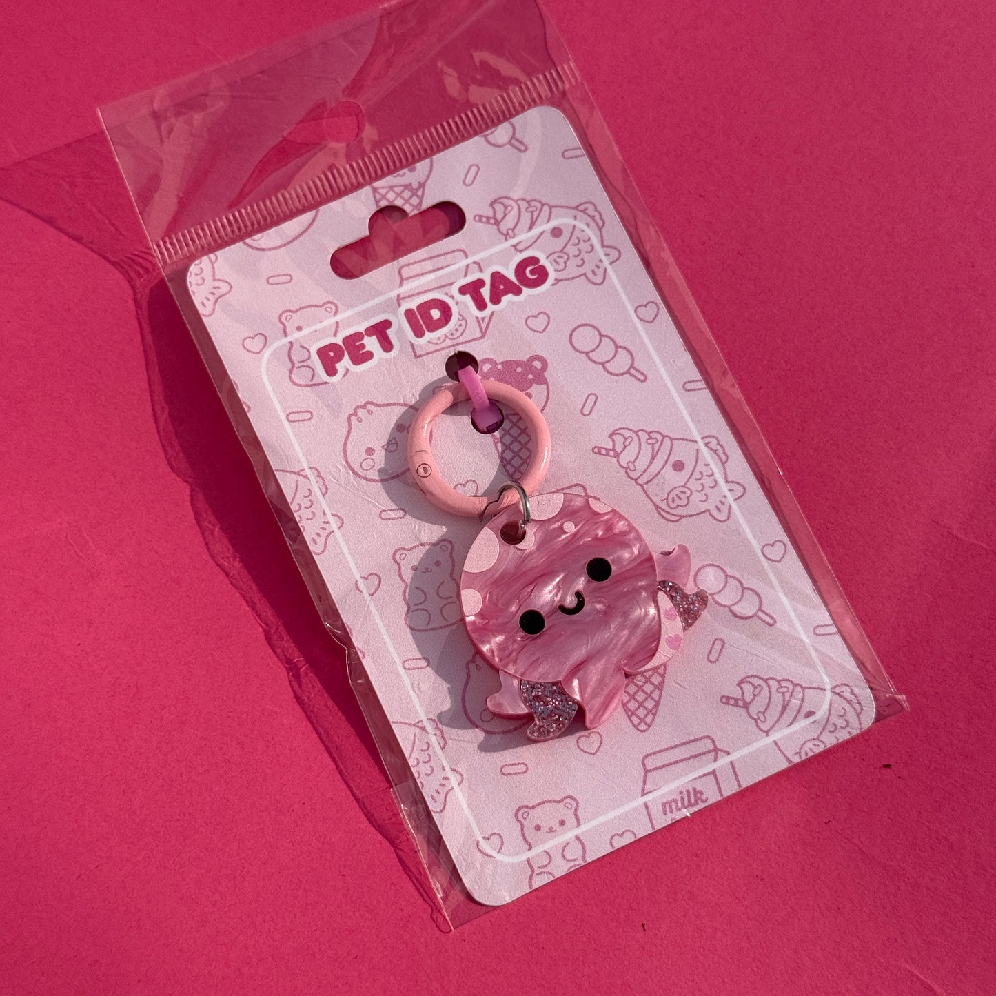 Pink Octopus Pet ID Tag