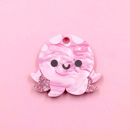 Pink Octopus Pet ID Tag